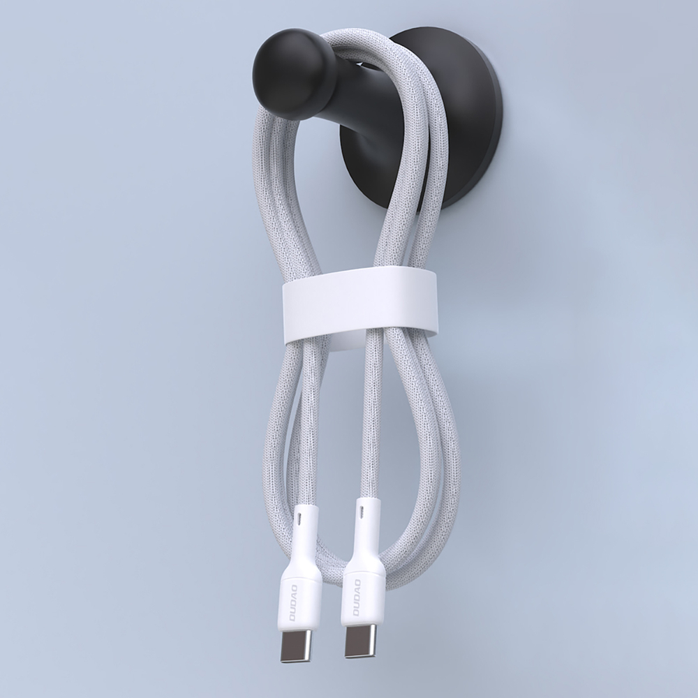 Cablu pentru incarcare si transfer de date Dudao L9C, USB-C / USB-C, 65W, 1m, Alb - imagine 2