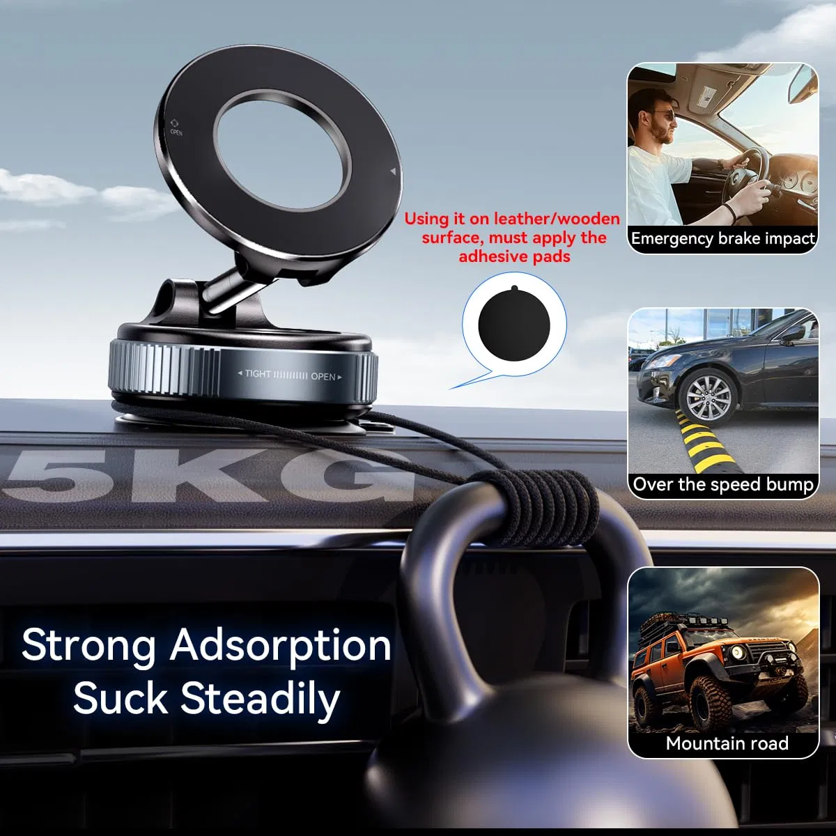 Zore T28 Vacuum 360 de grade suport magnetic pentru telefon - imagine 3