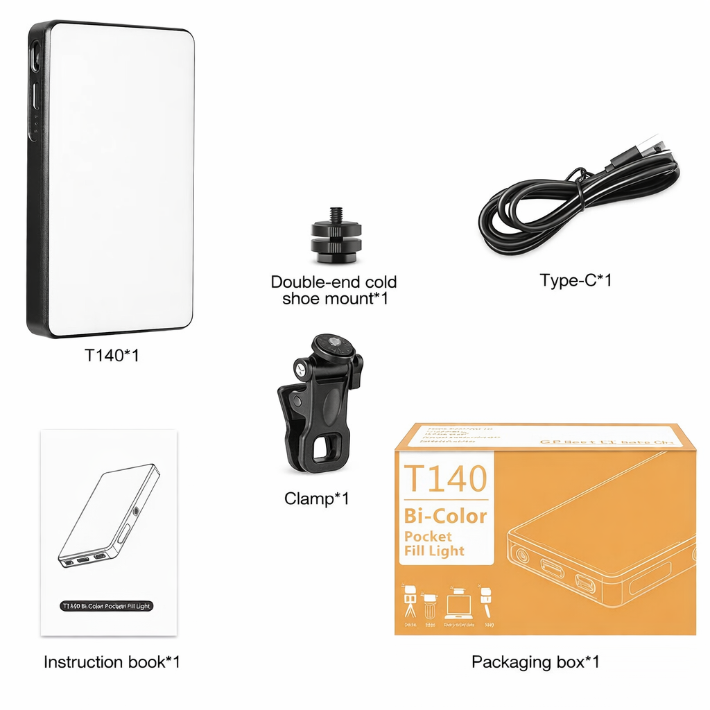T140 LED Light for Photography and Video – Adjustable Professional Lighting 2500–6500K - Image 5