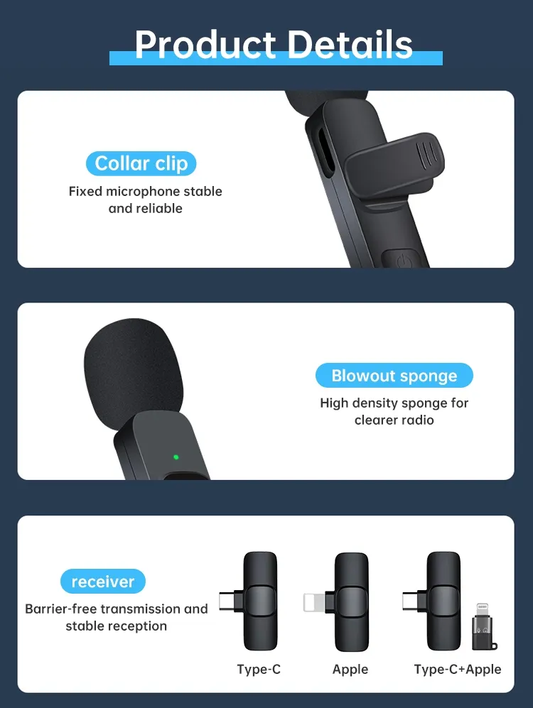 Mini Wireless Lavalier Microphone K9 with Noise Reduction – Clear Sound and Total Freedom of Movement - Image 7
